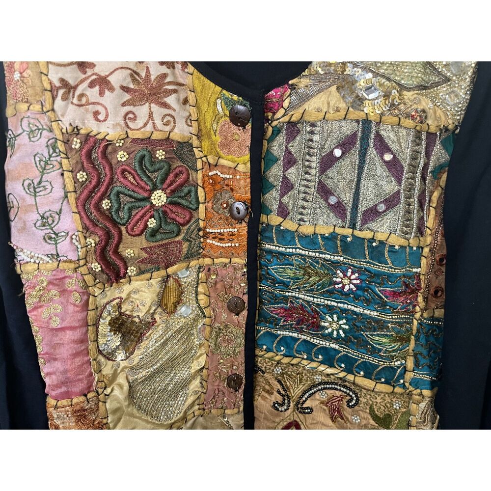 Vintage Marisol Beaded Patchwork Embroidered Tape… - image 3